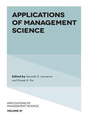 cover image of Applications of Management Science, Volume 21